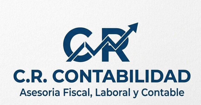 Logotipo de C.R. Contabilidad, asesoría fiscal, laboral y contable: las letras CR con una flecha que sube.